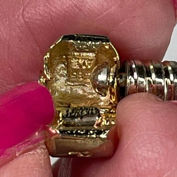 Pandora Moments charm bracelet 14K clasp & sterling snake chain. - Picture 4 of 9